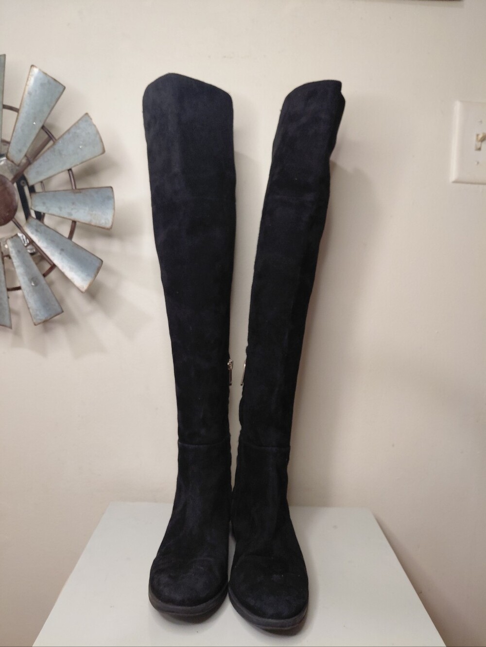 Sam Edelman Black Over-the-Knee Suede Stretch Boots Size 7.5 - Picture 3 of 11